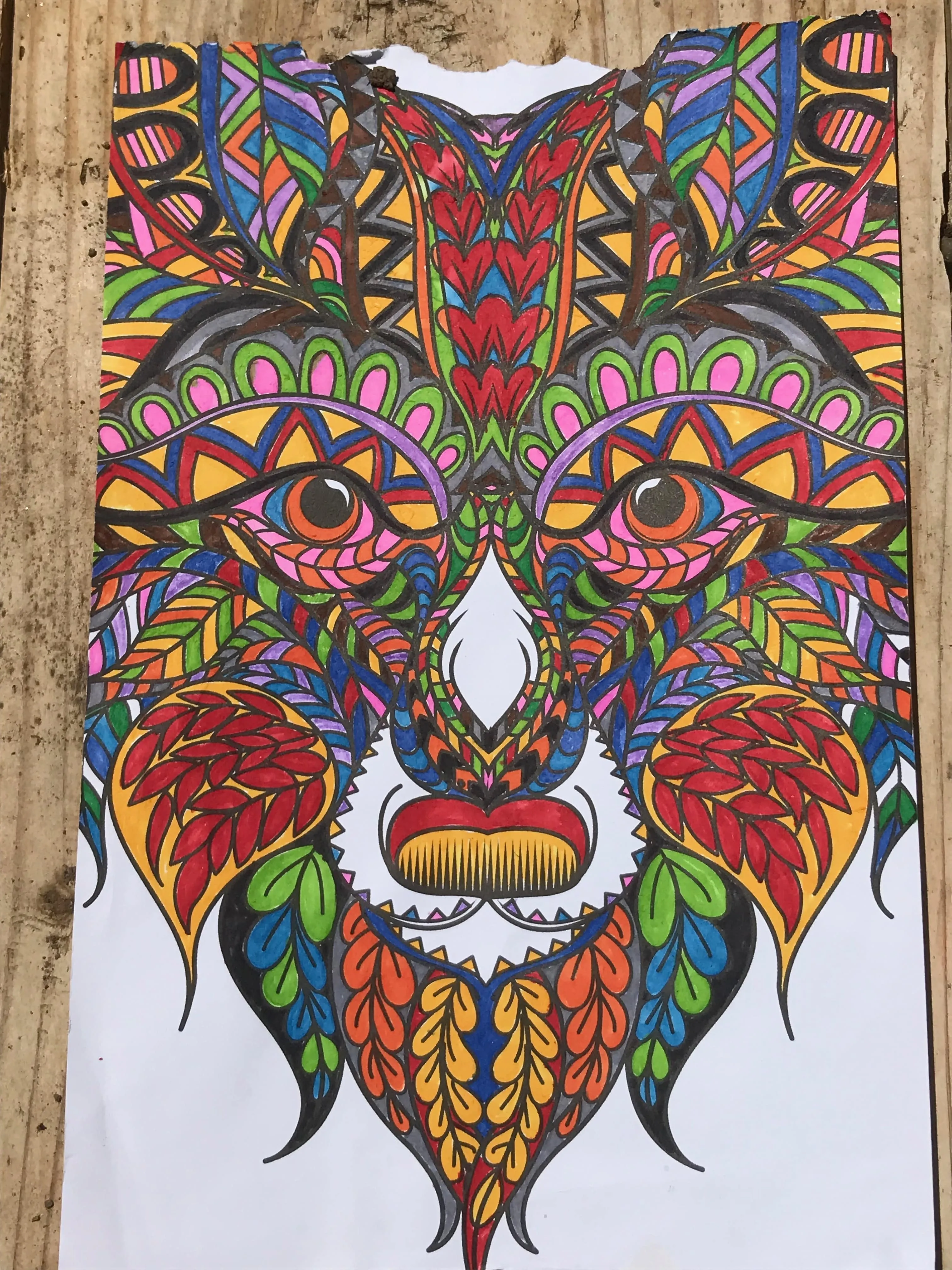 colouring page of mask